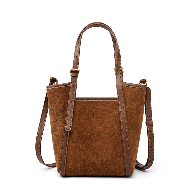 Vintage Suede Leather Tote | Large Capacity Commuter Bag