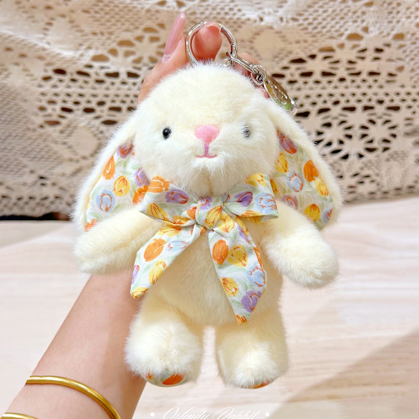 Bow Tie Baby Bunny Bag Charm - Easter Mystery Gift