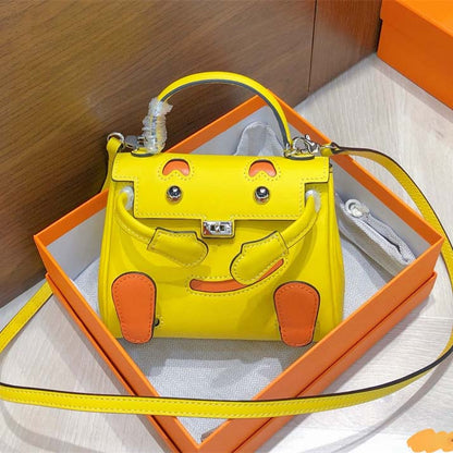 Genuine Leather Smile Inspired Kelli Doll Bag Mini Handbag