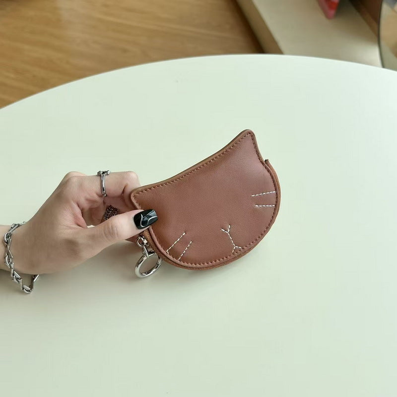 Kitty Coins Purse Lambskin Lipstick Case