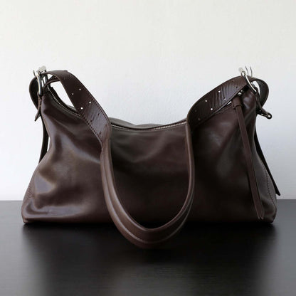 Vegetable Tanned Leather Hobo Bag