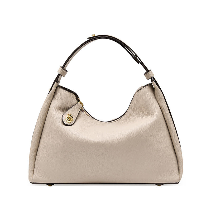 Premium Top Grain Leather Satchel - Chic 2-Way Shoulder & Underarm Bag