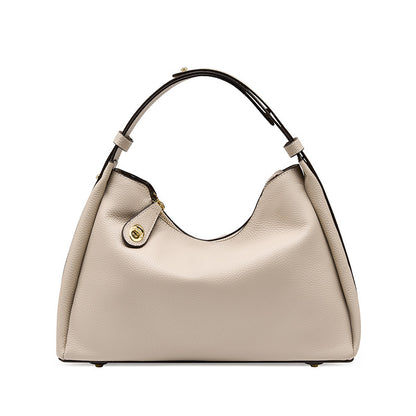 Premium Top Grain Leather Satchel - Chic 2-Way Shoulder & Underarm Bag