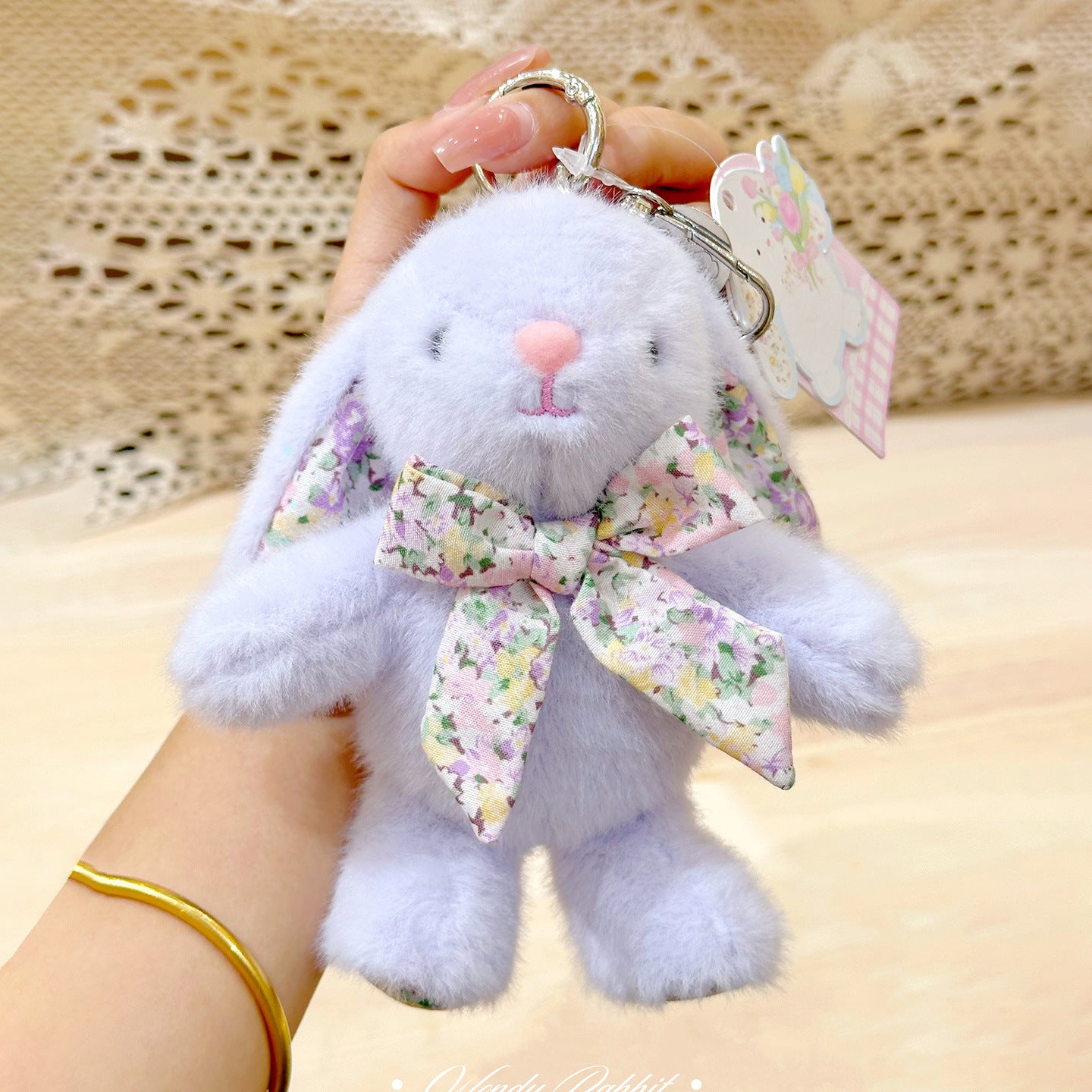 Bow Tie Baby Bunny Bag Charm - Easter Mystery Gift