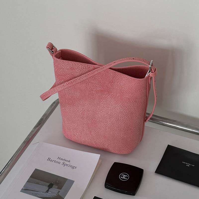 Genuine Leather Mini Bucket Bag | Soft Leather Crossbody & Shoulder Bag for Women