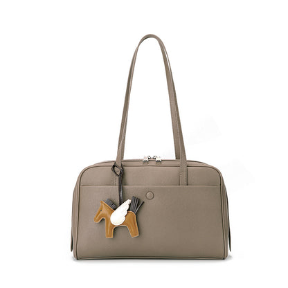 Top Grain Leather Boston Bag Large Capacity Laptop Bag