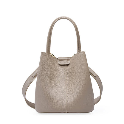Genuine Leather Bucket Bag Women Shoulder Bag