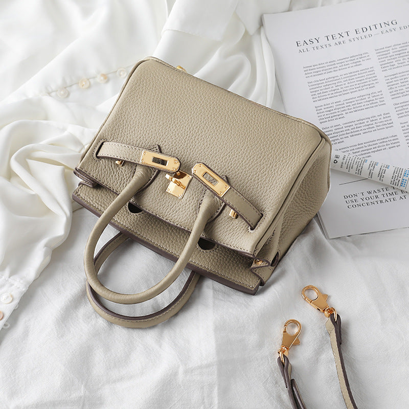 Inspired Mini Berkin 20 Handbag Top Grain Leather Purse Golden Hardware