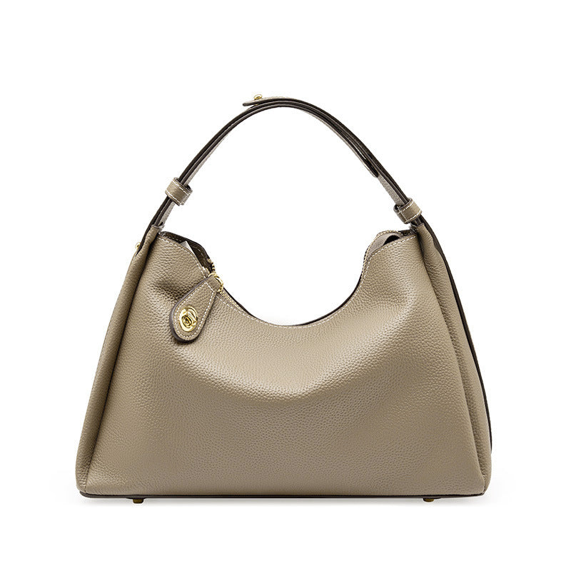 Premium Top Grain Leather Satchel - Chic 2-Way Shoulder & Underarm Bag