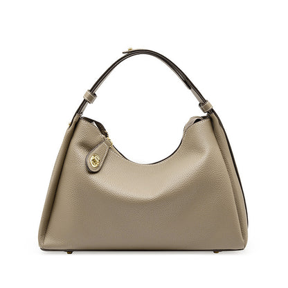 Premium Top Grain Leather Satchel - Chic 2-Way Shoulder & Underarm Bag