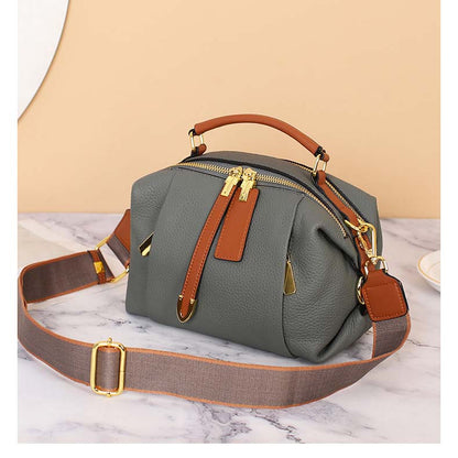 Togo Leather Boston Bag | Cowhide Crossbody Satchel