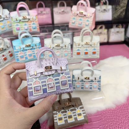 Inspired Faubourg Mini Burkin House Multicolor Leather Handbag Charm | Presale