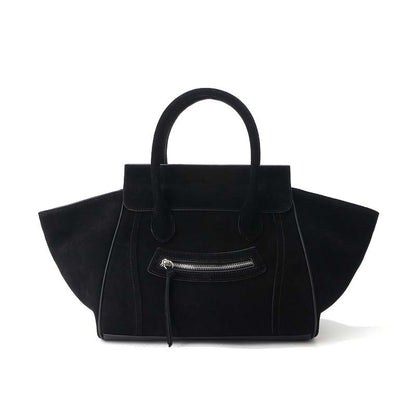 Large Capacity Suede Smile Handbag in Retro Street Style