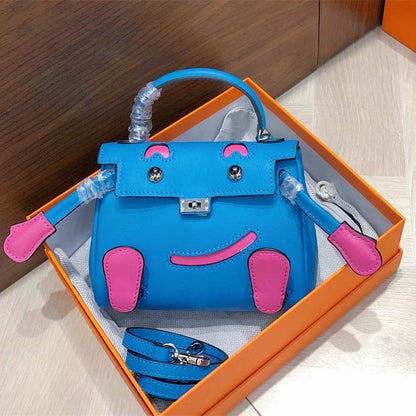 Genuine Leather Smile Inspired Kelli Doll Bag Mini Handbag