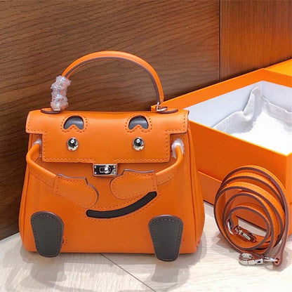 Genuine Leather Smile Inspired Kelli Doll Bag Mini Handbag