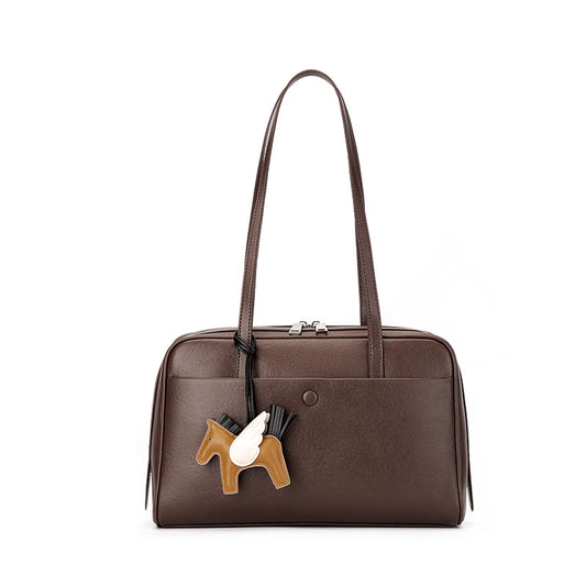 Top Grain Leather Boston Bag Large Capacity Laptop Bag