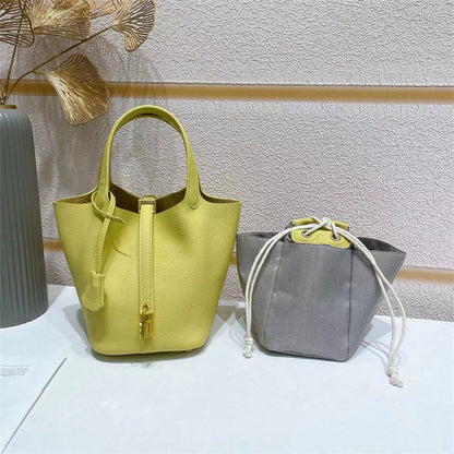 Top Grain Leather Inspired Mini Pictin Tote Bag New Color