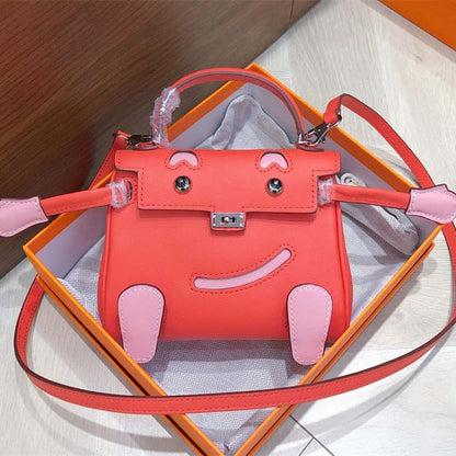 Genuine Leather Smile Inspired Kelli Doll Bag Mini Handbag