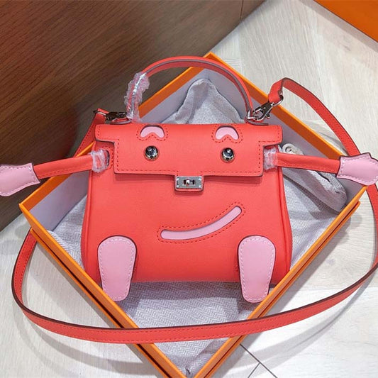 Genuine Leather Smile Inspired Kelli Doll Bag Mini Handbag