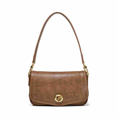 French Underarm Leather Bag Premium Square Handbag