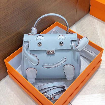 Genuine Leather Smile Inspired Kelli Doll Bag Mini Handbag