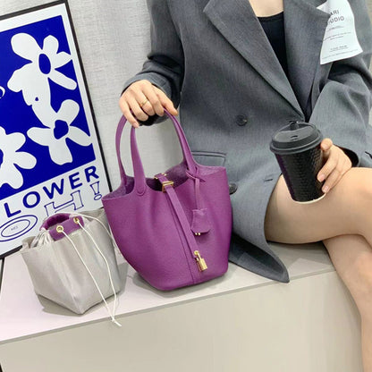 Top Grain Leather Inspired Mini Pictin Tote Bag New Color