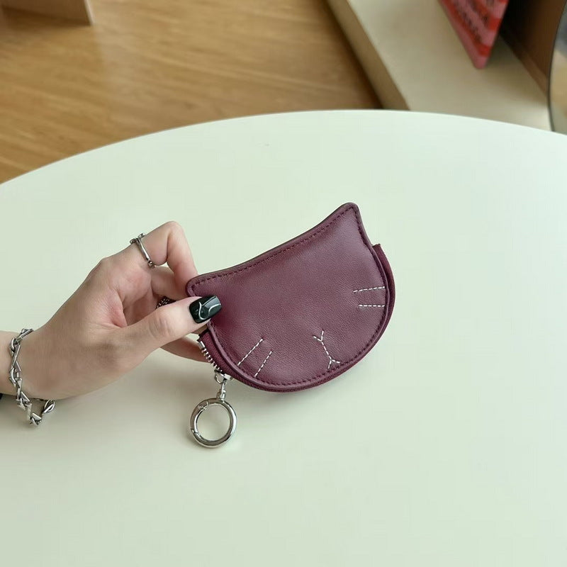 Kitty Coins Purse Lambskin Lipstick Case