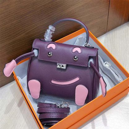 Genuine Leather Smile Inspired Kelli Doll Bag Mini Handbag