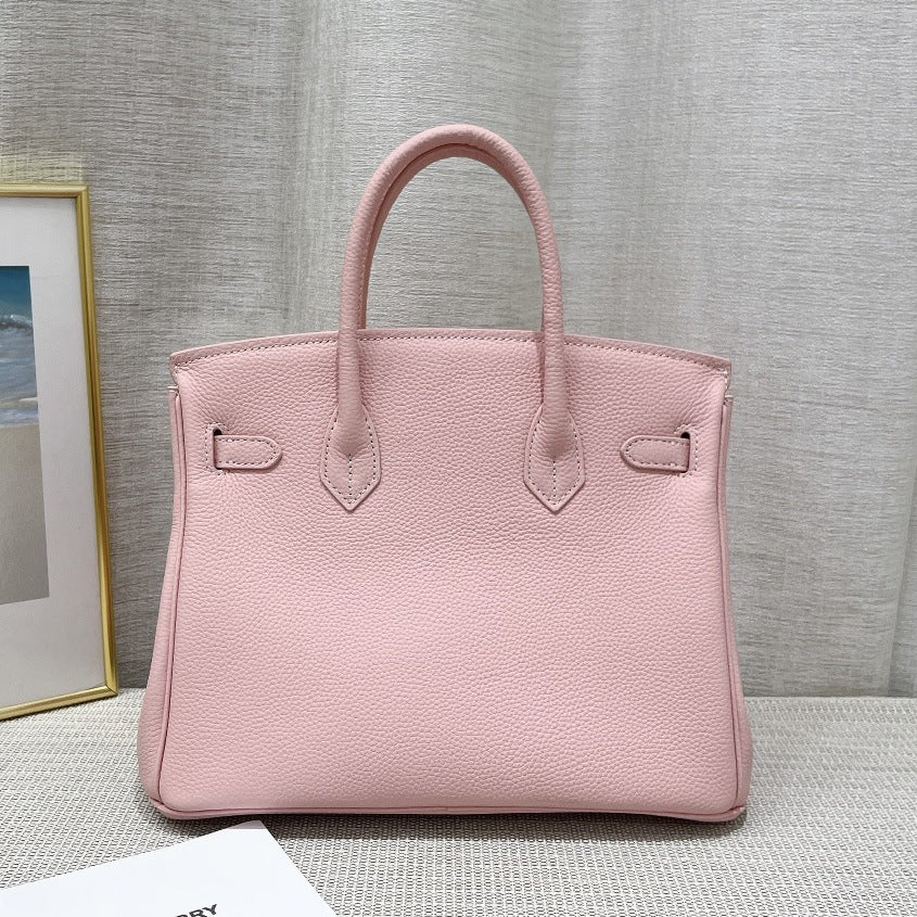 New Colors Genuine Leather Inspired Berkin Bag Silver Hardware | Automatic 15% OFF at Checkout