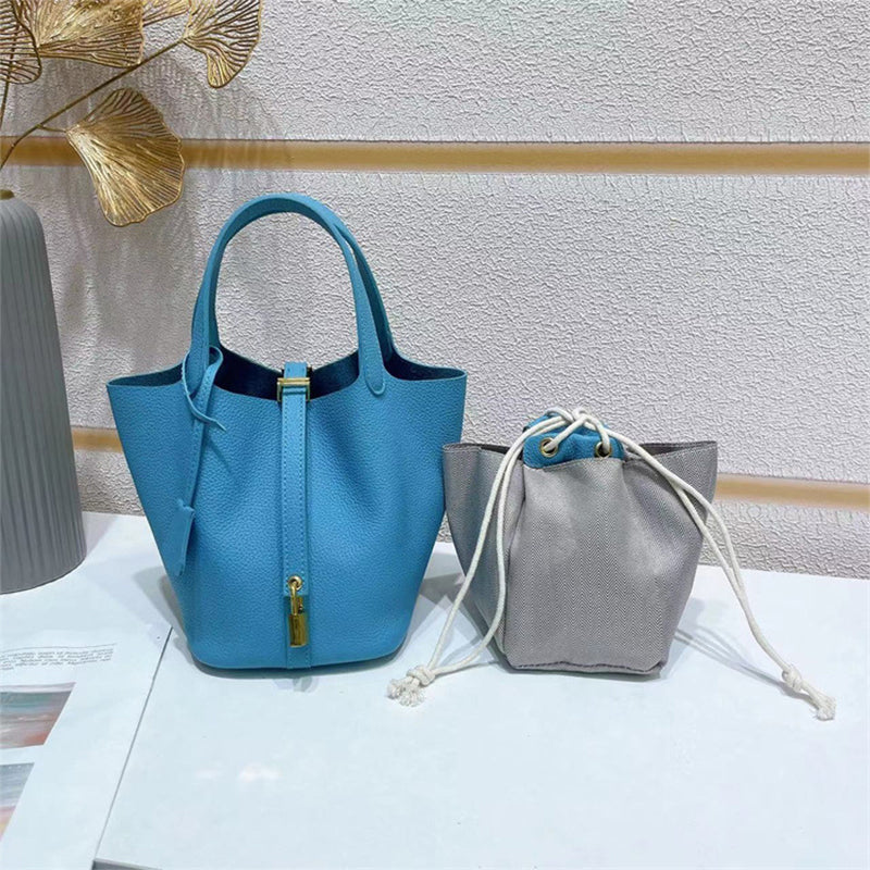 Top Grain Leather Inspired Mini Pictin Tote Bag New Color