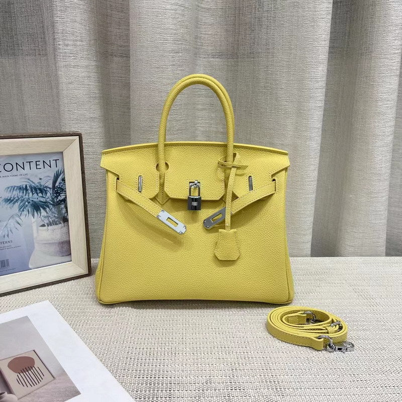 New Colors Genuine Leather Inspired Berkin Bag Silver Hardware | Automatic 20% OFF at Checkout