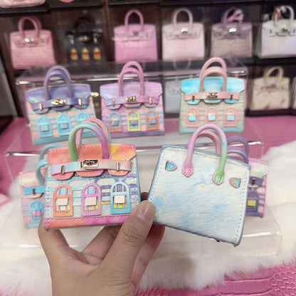 Inspired Faubourg Mini Burkin House Multicolor Leather Handbag Charm | Presale