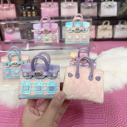 Inspired Faubourg Mini Burkin House Multicolor Leather Handbag Charm | Presale