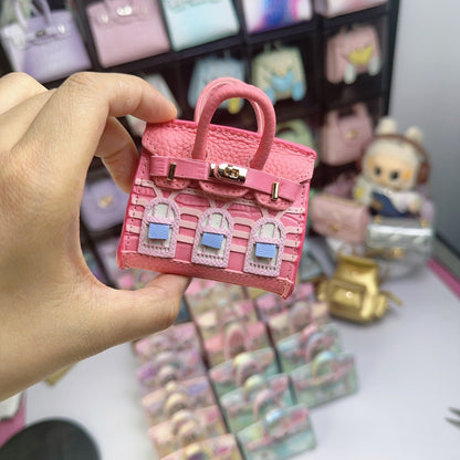Inspired Faubourg Mini Burkin House Multicolor Leather Handbag Charm | Presale