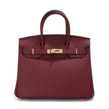 Load image into Gallery viewer, Top Grain Leather Inspired Birkin Handbag Golden Hardware
