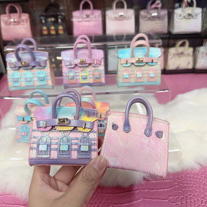 Inspired Faubourg Mini Burkin House Multicolor Leather Handbag Charm | Presale