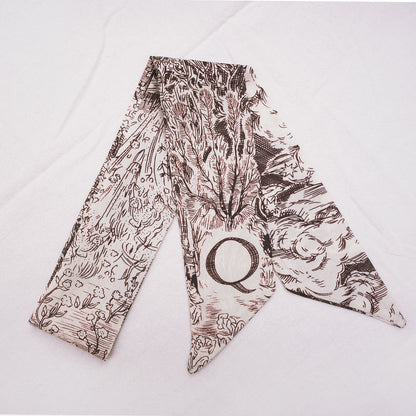 26 Letters Silk Scarf for Berkin Kelli Lindi Bag Charm | Women's Scarves and Silk Accessories - 2 Pcs