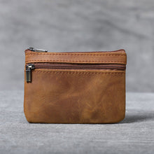 画像をギャラリービューアに読み込む, Crazy Horse Leather Small Zip Wallet
