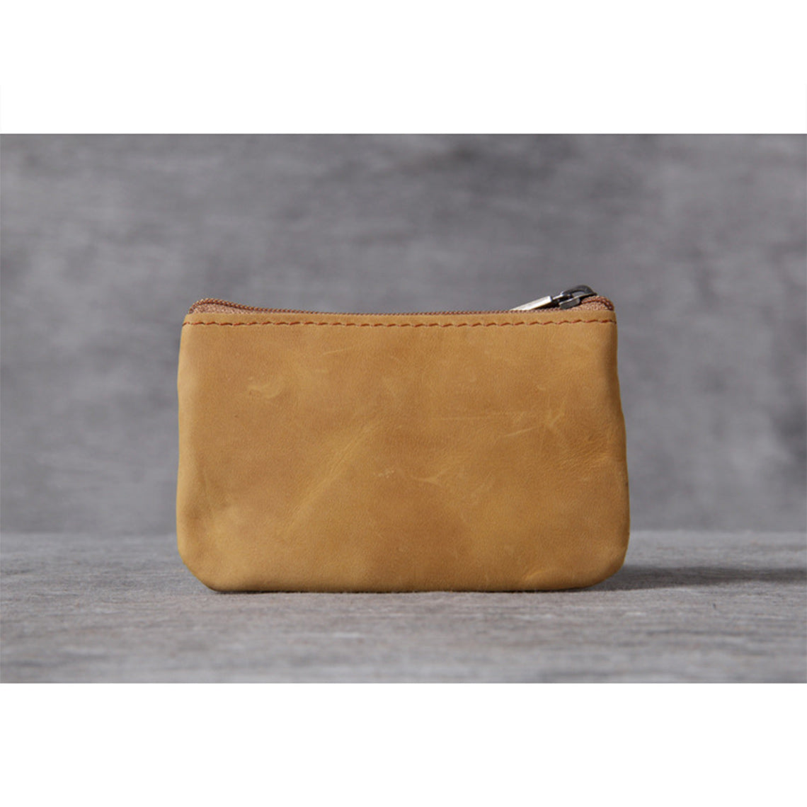 Crazy Horse Leather Small Zip Wallet