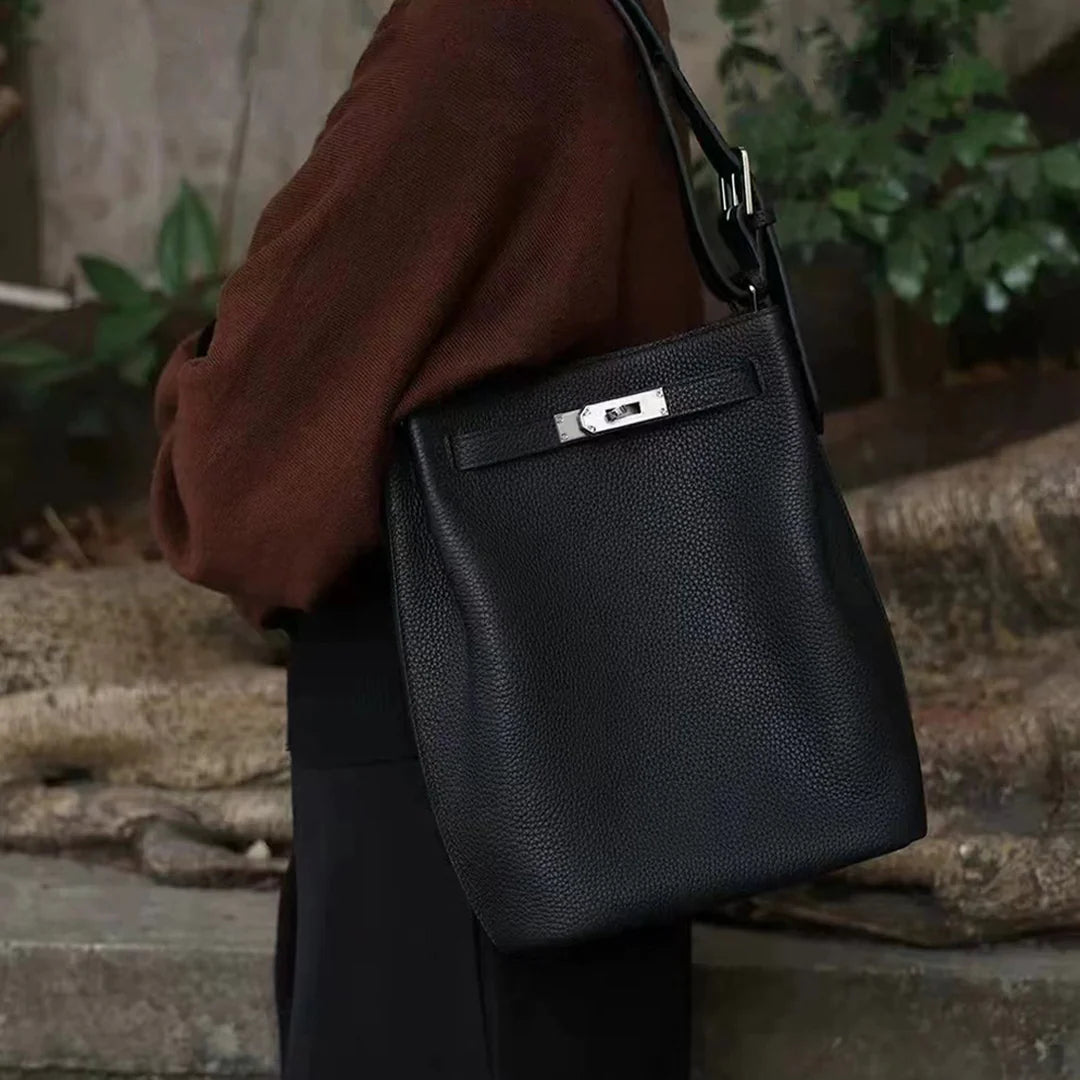 Inspired So Kelli Bucket Bag Top Grain Leather Shoulder Bag