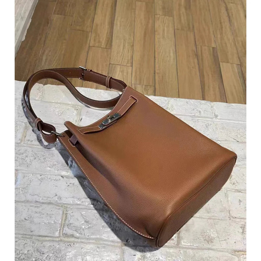 Inspired So Kelli Bucket Bag Top Grain Leather Shoulder Bag