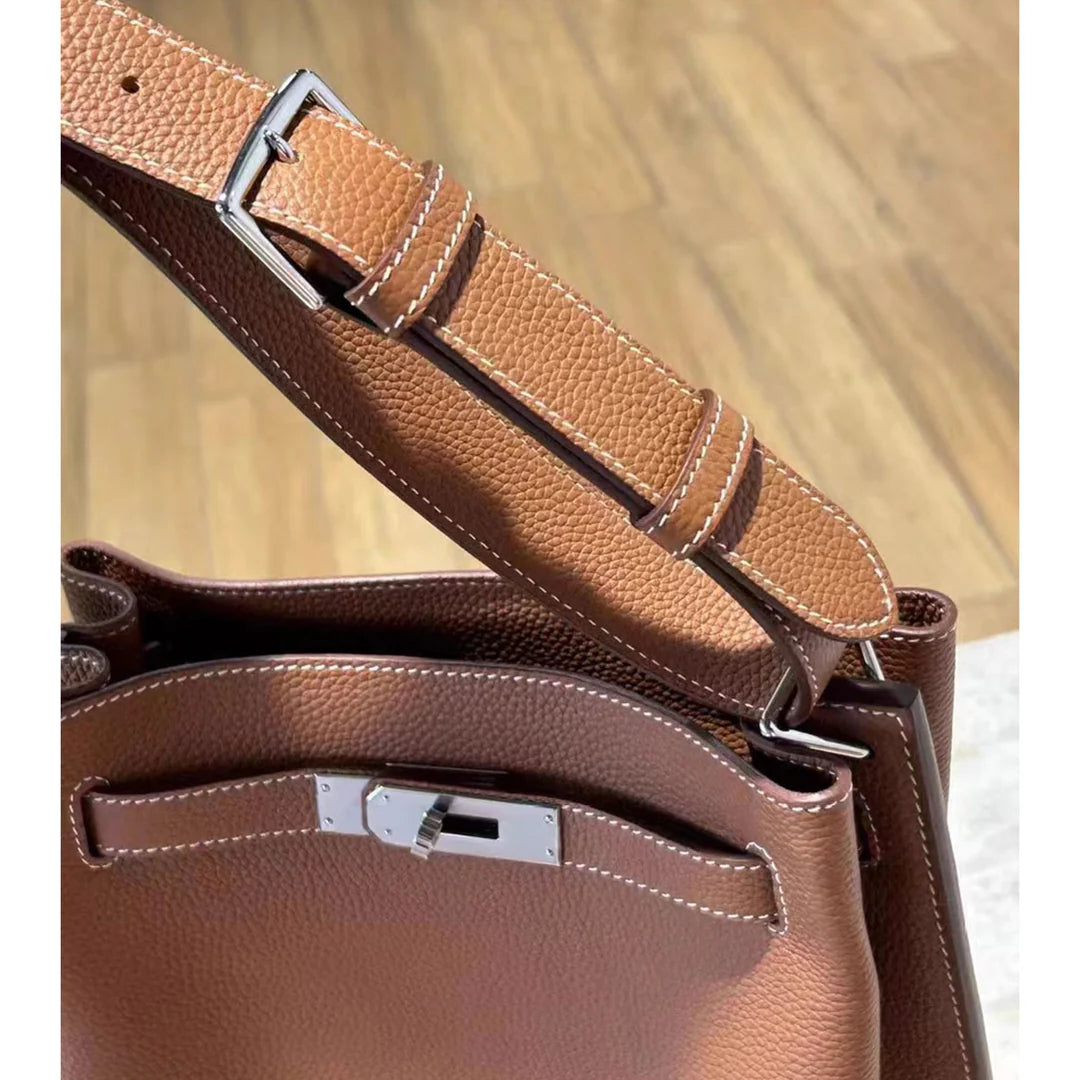 Inspired So Kelli Bucket Bag Top Grain Leather Shoulder Bag