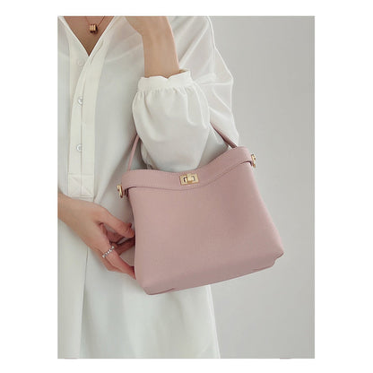 Togo Leather Top Handle Bag Small Bucket Bag