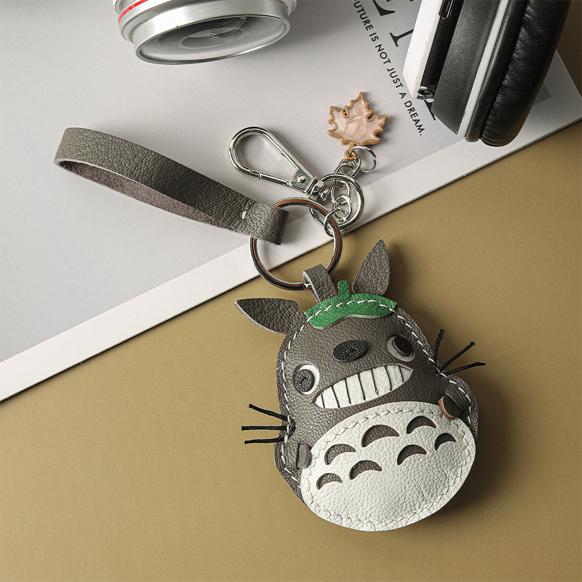 Leather Keychain featured Totoro Design | Small Leather Projects - POPSEWING®