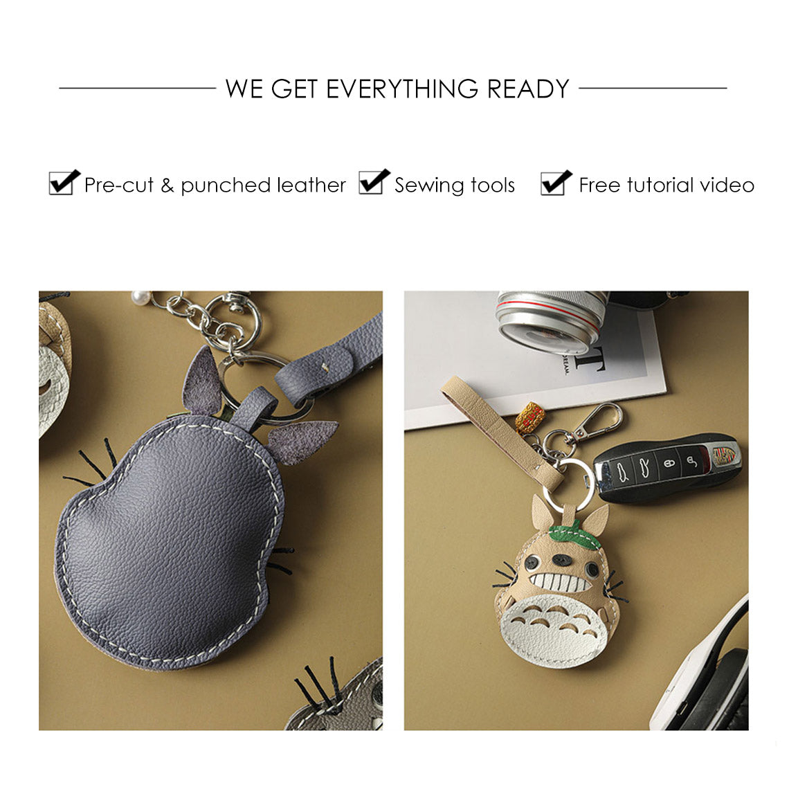 POPSEWING® DIY Keychain Kits | Totoro Keychain Semi-finished Sewing Project