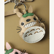Load image into Gallery viewer, HANDSEWGIFT Sheep Leather Totoro Cat Keychain DIY Kit
