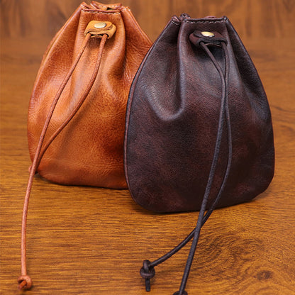 Vegetable Tanned Leather Coins Purse Wallet | Gifts for Man