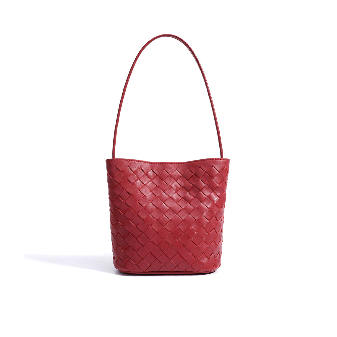 Sheep Leather Small Woven Tote Bag