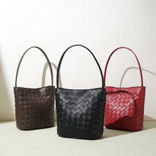 Load image into Gallery viewer, Sheep Leather Small Woven Tote Bag
