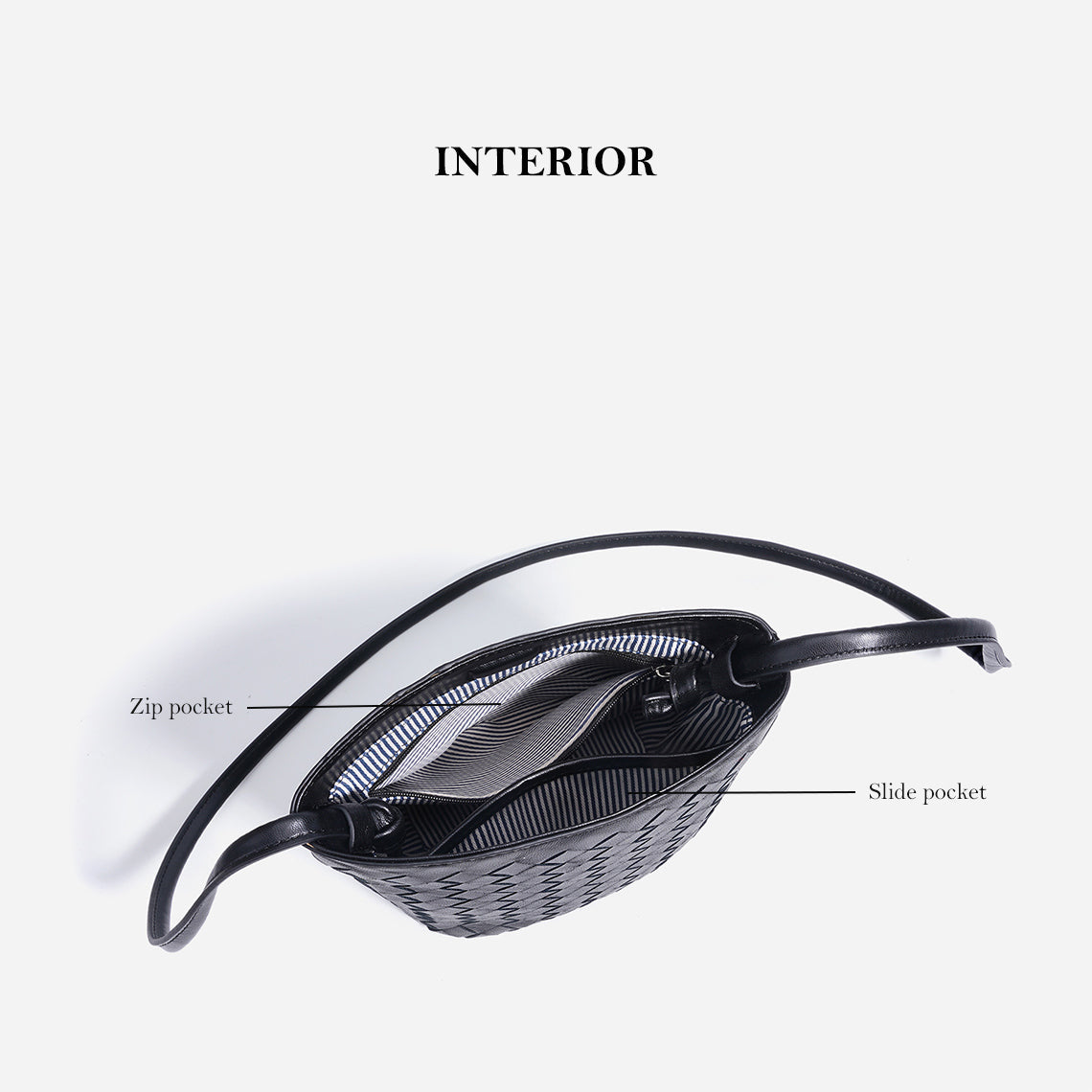 Sheep Leather Small Woven Tote Bag